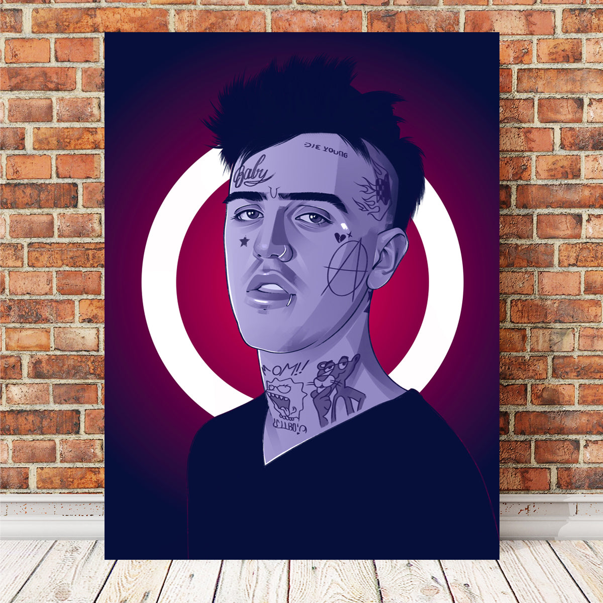 Eye - catching Lil Peep Blue Wall Art for Stunning Decor
