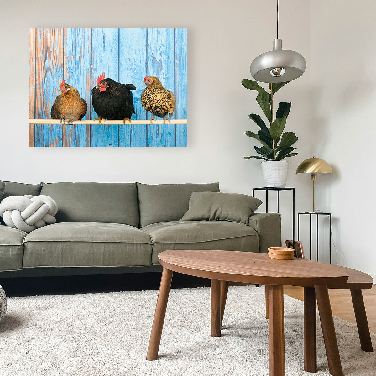 Exquisite Chickens in Henhouse Wall Art for Home Decor