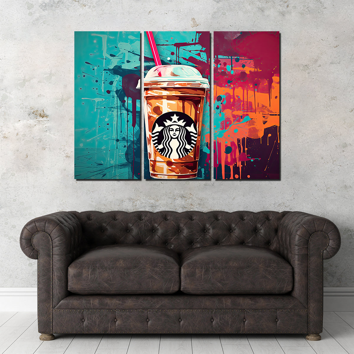 Unique Starbucks Coffee Warhol-inspired Wall Art by Ralph & Laura Design