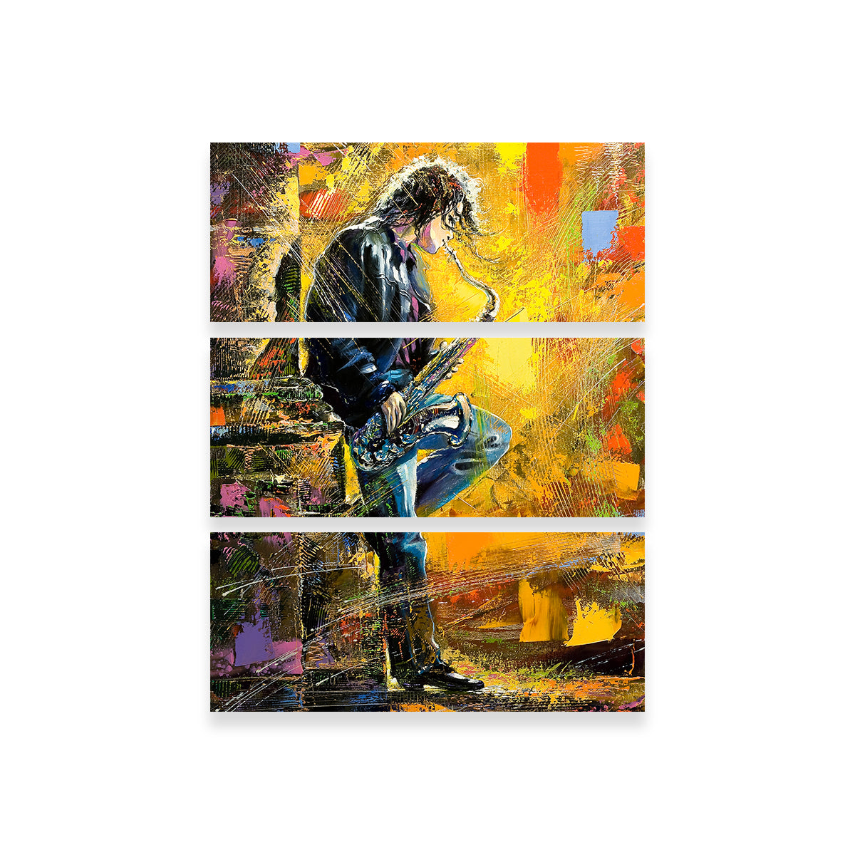 Stunning Young Saxophone Player Wall Art for Home Decor