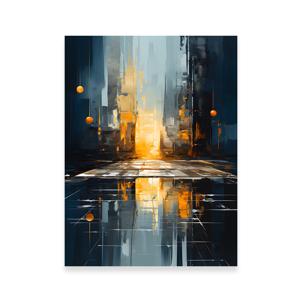 Eye - Catching Abstract Blue Gold Shapes 11 Wall Art for Stunning Home Decor