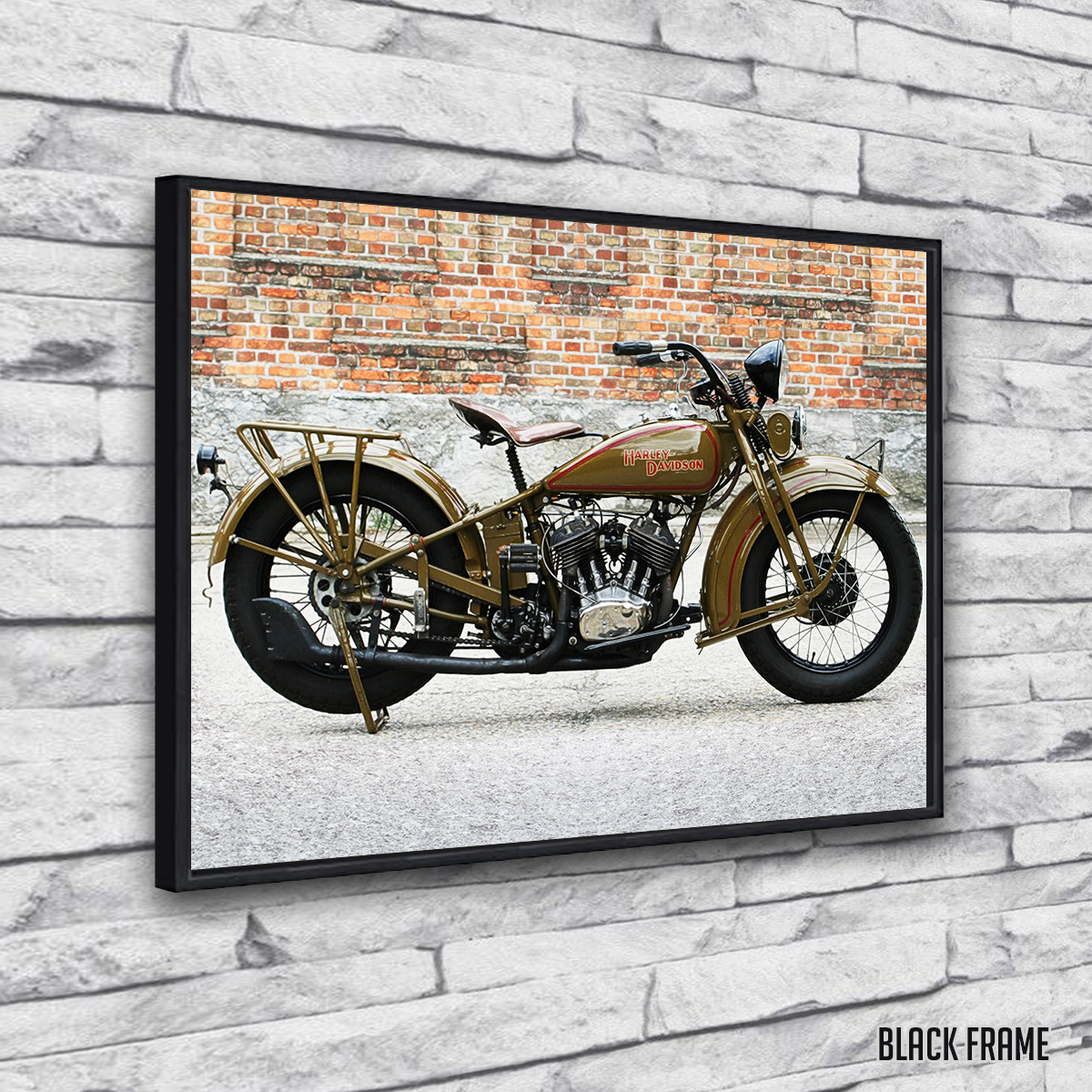 Authentic 1930's Harley Davidson Vintage Wall Art for Motorcycle Enthusiasts
