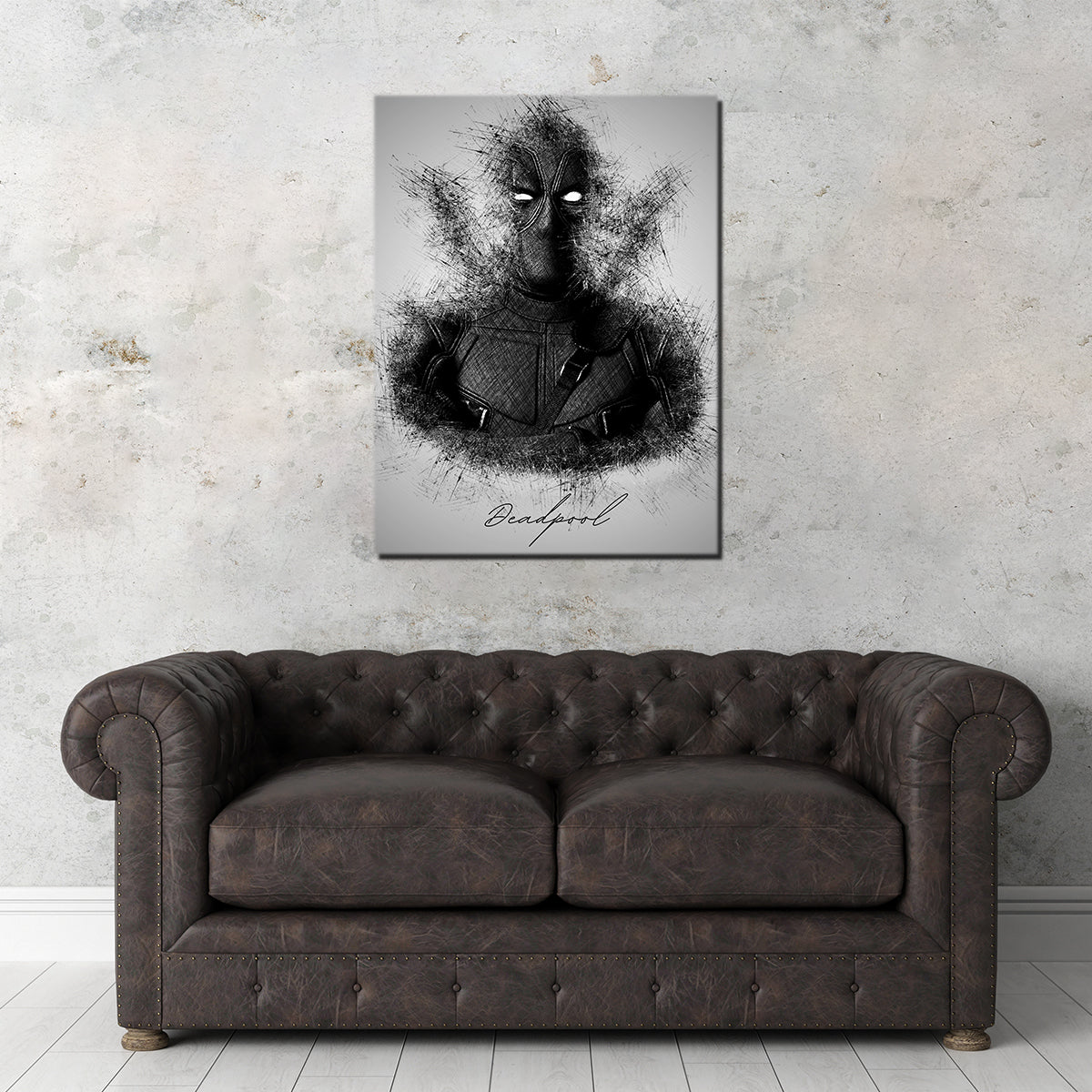 Stunning DeadPool Sketch Wall Art for Your Home Decor
