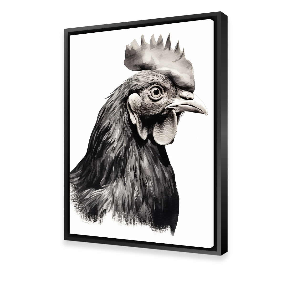 Stunning Rooster Head Grayscale Wall Art for Your Home Decor