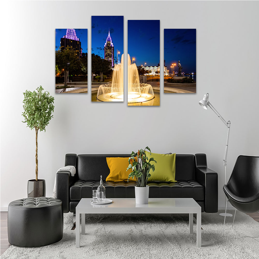 Downtown Mobile - Stunning Fountain Wall Art for Your Space
