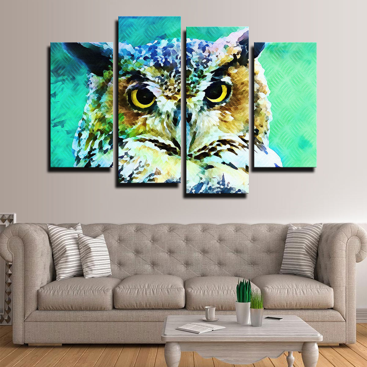 Stunning Great Horned Owl Wall Art by Denise Dundon