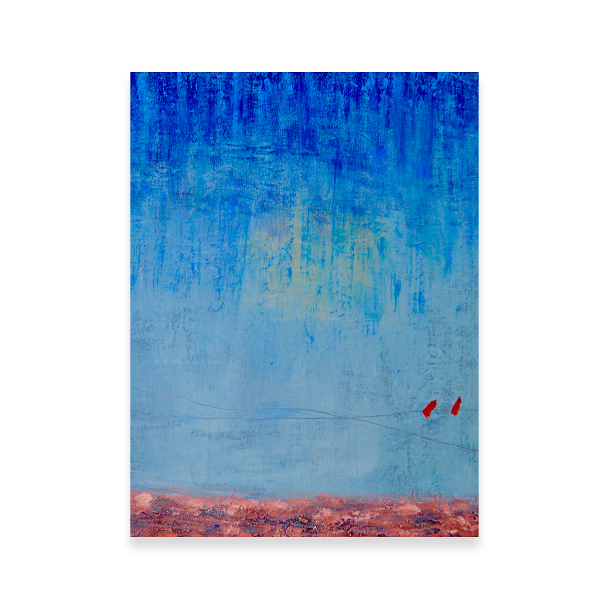Stunning Blue Rain Wall Art by Peggy Hinaekian