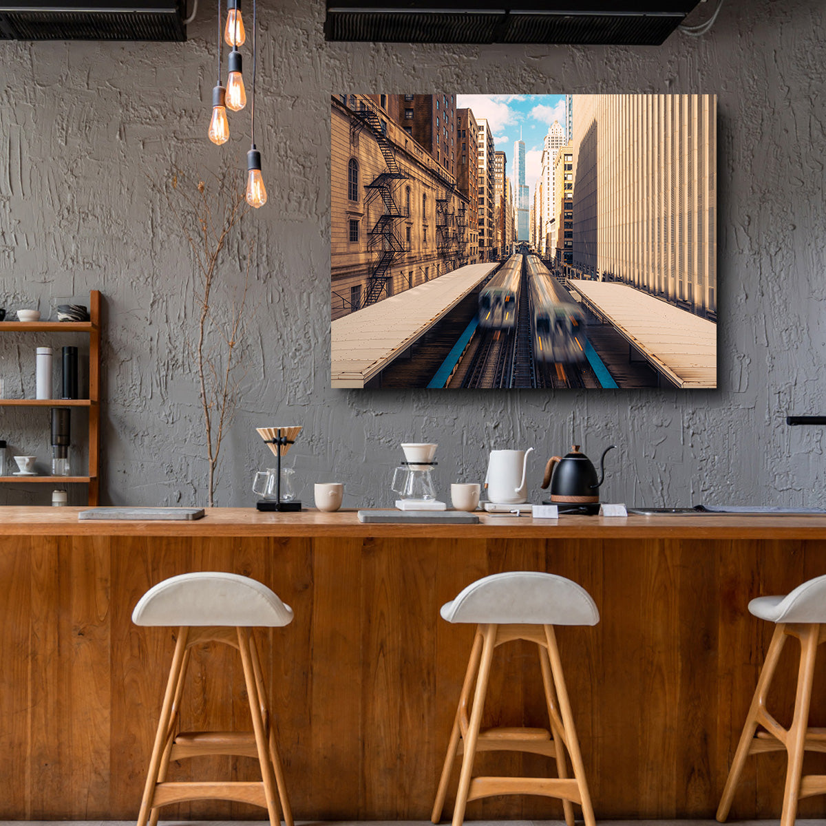 Stunning Railway Station Downtown Chicago Wall Art for Home Decor