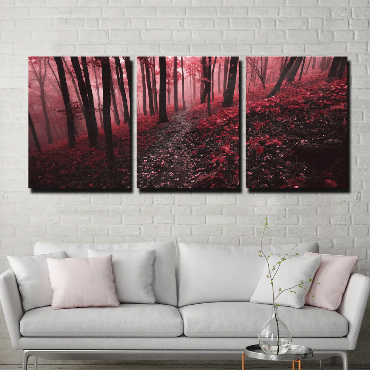 Stunning Red Forest Wall Art by Lucas Moore