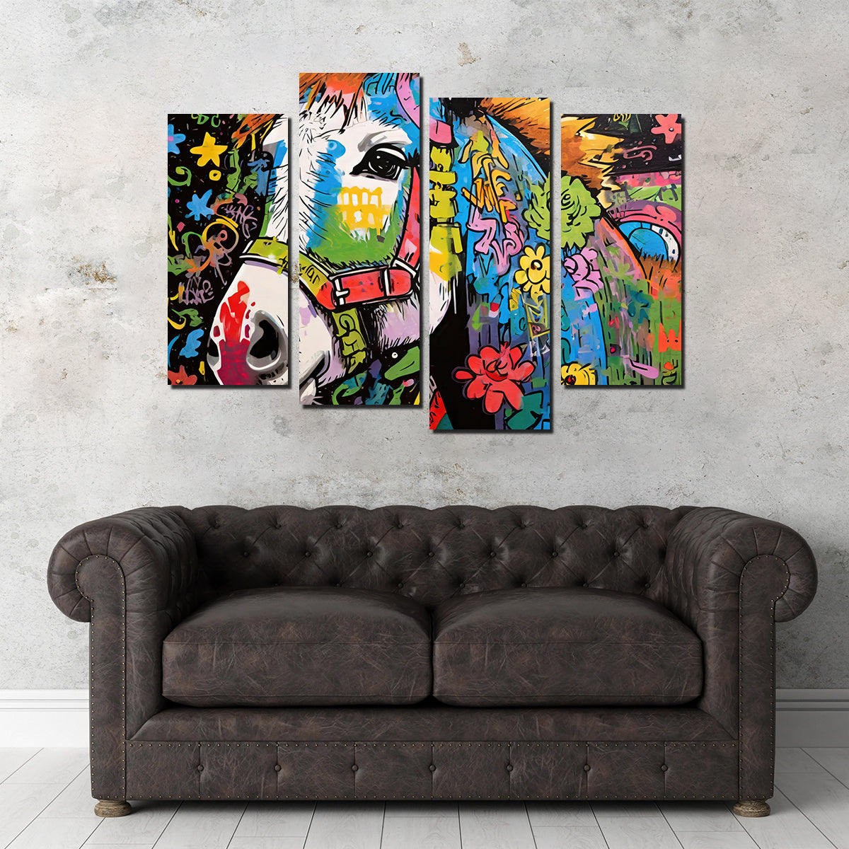 Unique Donkey Graffiti Wall Art by Stephen Chambers