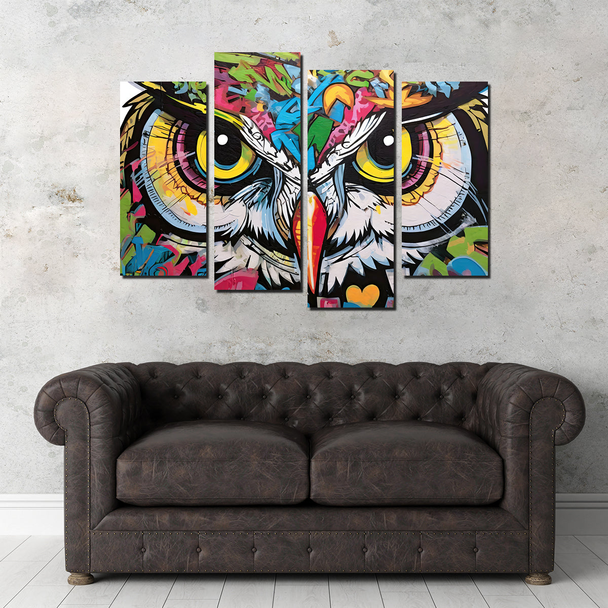 Stunning Owl Graffiti Wall Art by Stephen Chambers