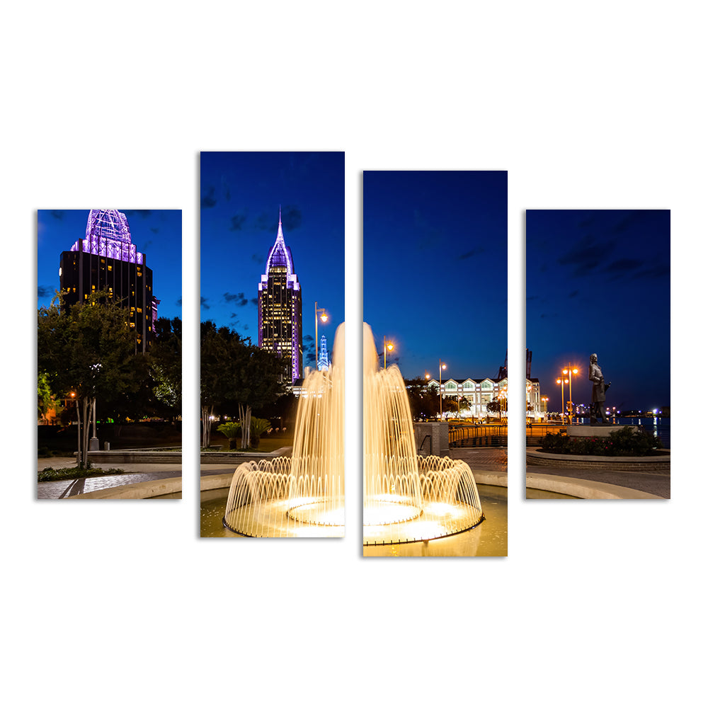 Downtown Mobile - Stunning Fountain Wall Art for Your Space