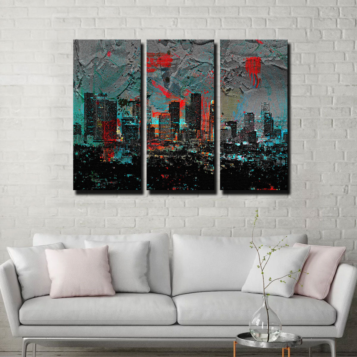 Stunning Abstract Los Angeles Skyline Wall Art for Home Decor