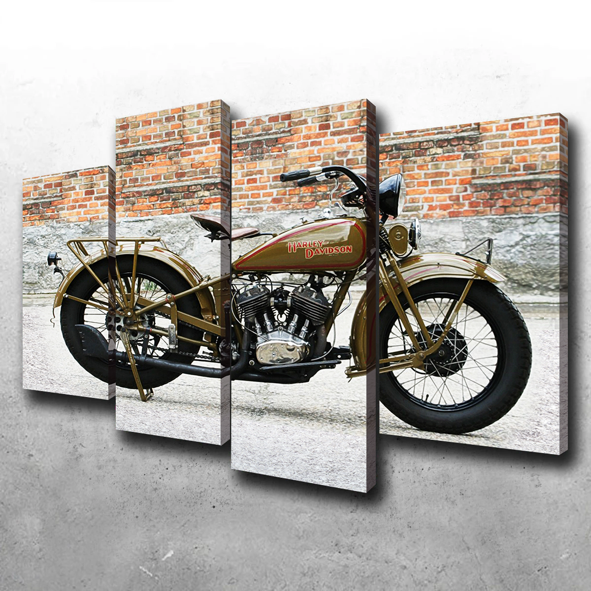 Authentic 1930's Harley Davidson Vintage Wall Art for Motorcycle Enthusiasts