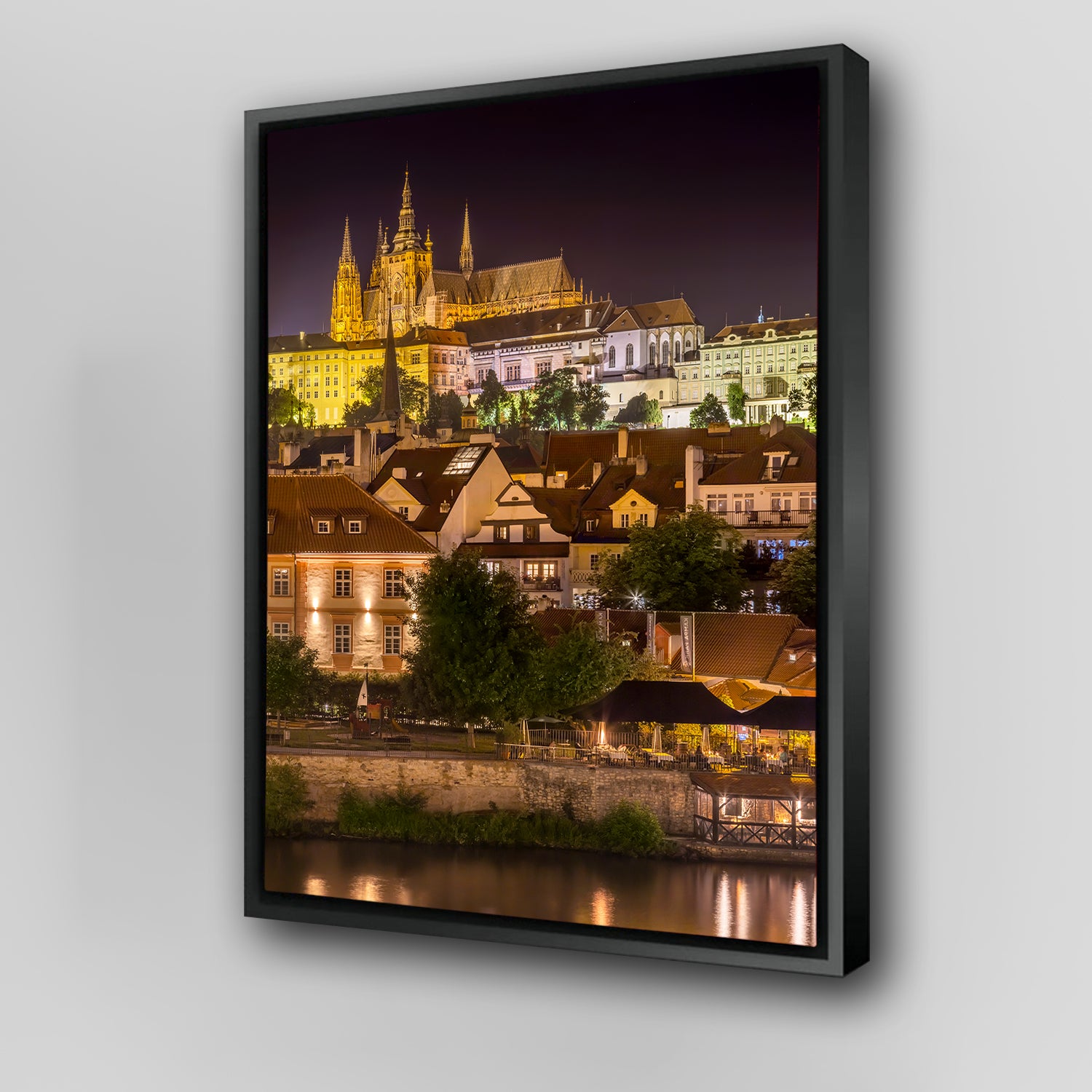 Stunning Prague Castle and St. Vitus Cathedral by Night Wall Art for Home Decor