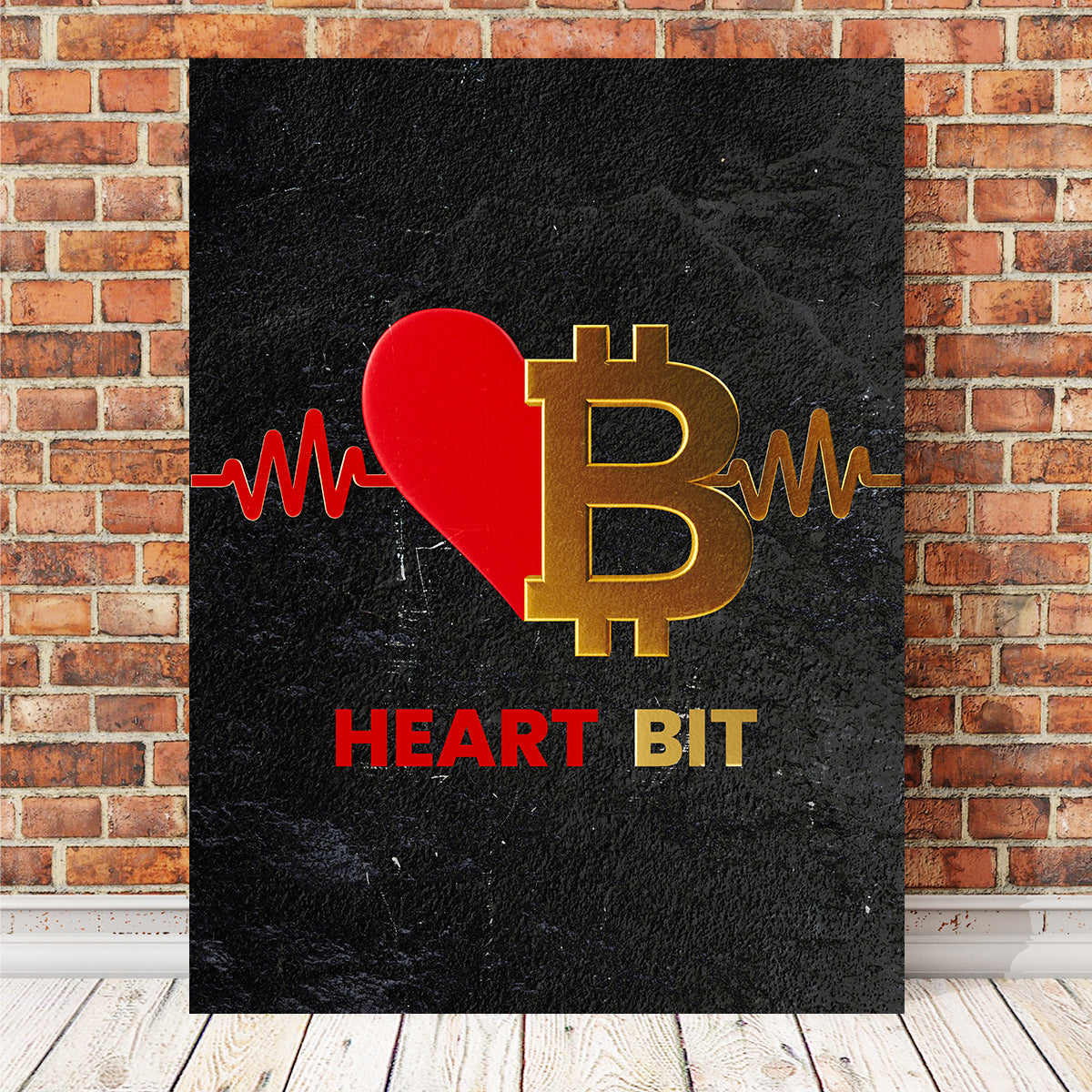 Unique Bitcoin Heart Wall Art for Modern Decor