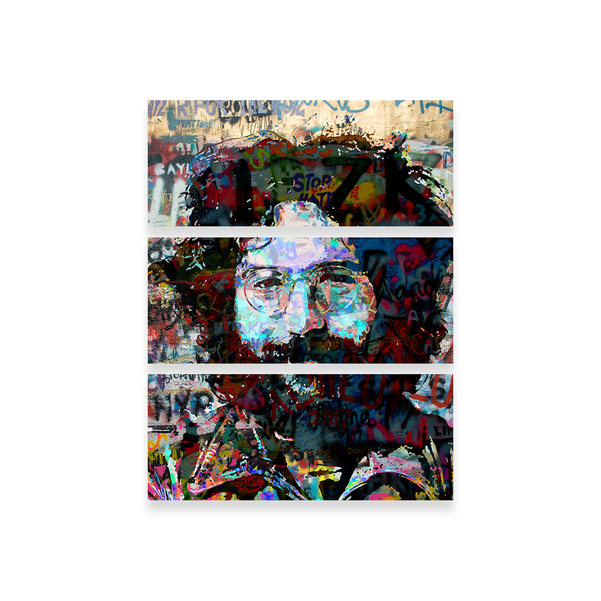 Stunning Jerry Garcia Heavy Graffiti Wall Art by Stephen Chambers