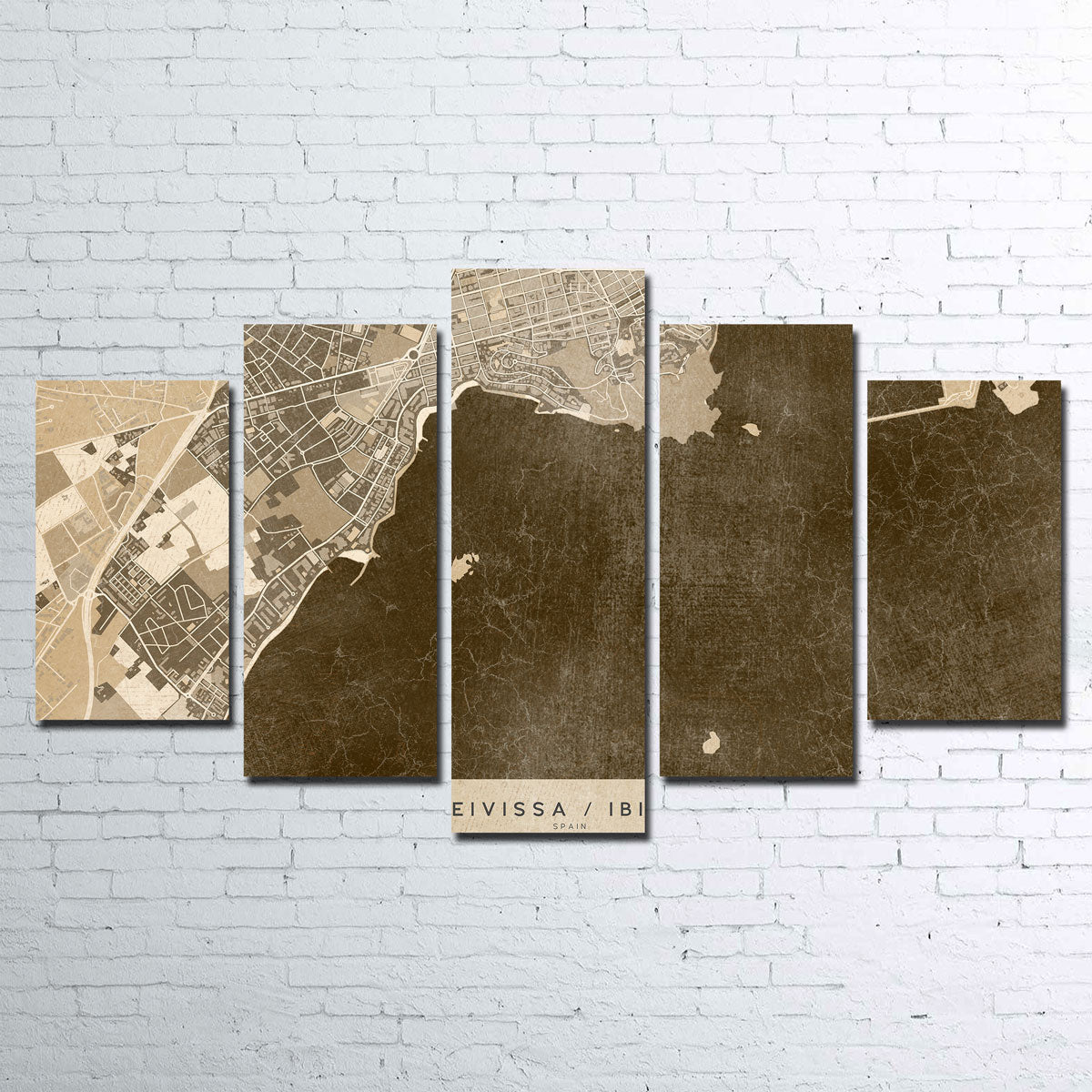 Stunning Eivissa Map Wall Art by Blursbyai