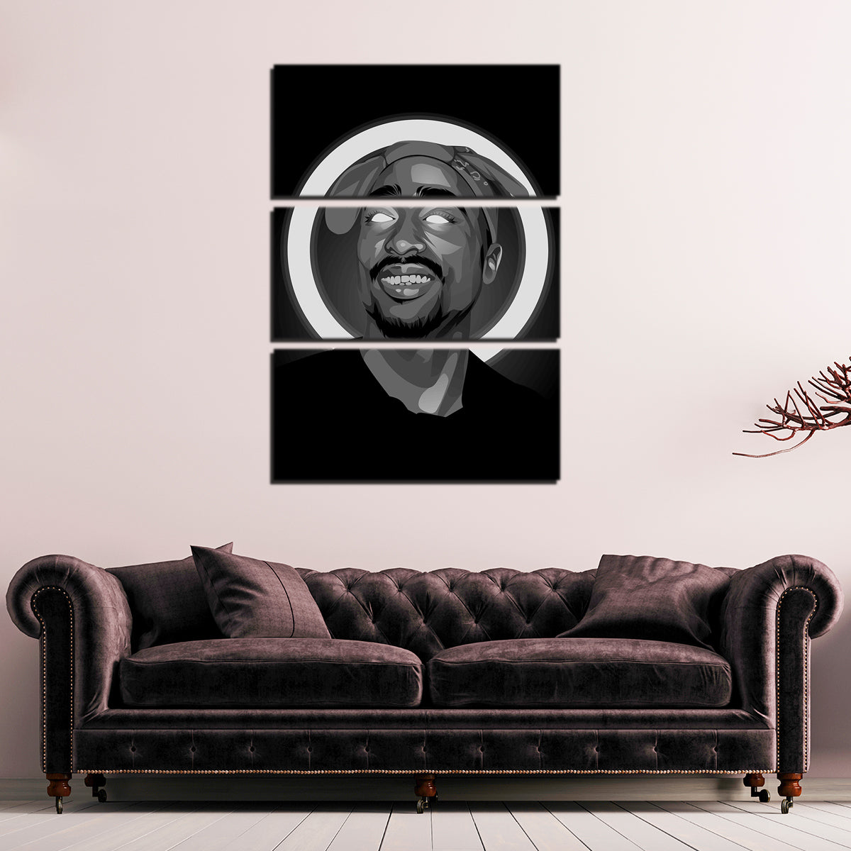 Stunning Grayscale Tupac Shakur Wall Art for Home Decor