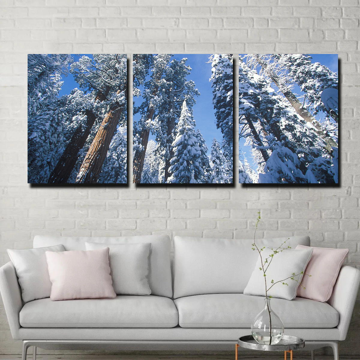 Breathtaking Redwoods Covered in Snow Wall Art for Your Home