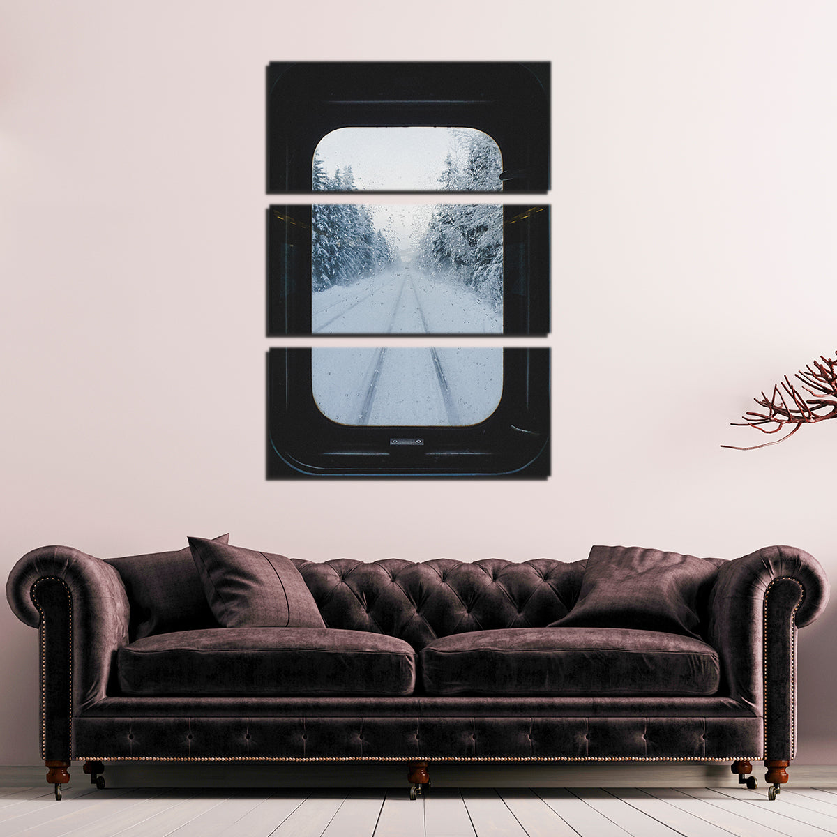 Exquisite Snowy Train Wall Art by Mike Cotton